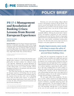 Policy Brief 17-1: Management and Resolution of Banking Crises