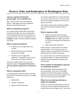 Divorce, Debt, and Bankruptcy in Washington State