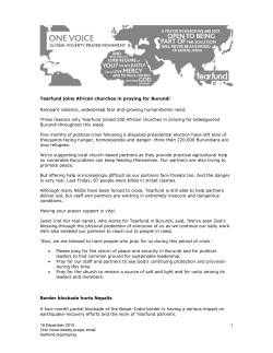 Tearfund joins African churches in praying for Burundi Rampant