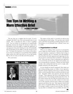 Ten Tips to Writing a More Effective Brief