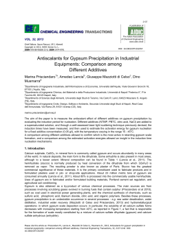 Antiscalants for Gypsum Precipitation in Industrial Equipments