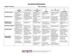 Fact-Opinion Writing Rubric