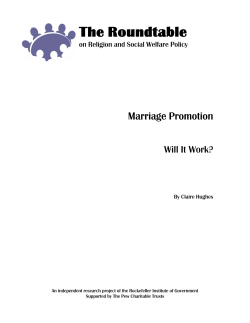 Marriage Promotion: Will It Work? - Rockefeller Institute of Government