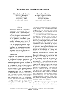 The Stanford Typed Dependencies Representation
