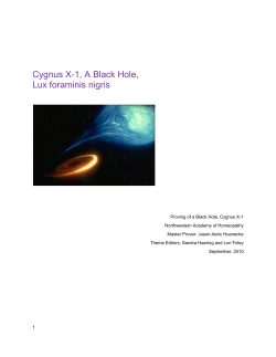 Cygnus X-1, A Black Hole, Lux foraminis nigris