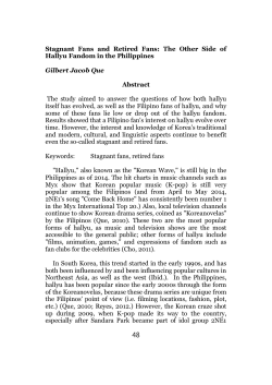 Stagnant Fans and Retired Fans: The Other Side of Hallyu Fandom