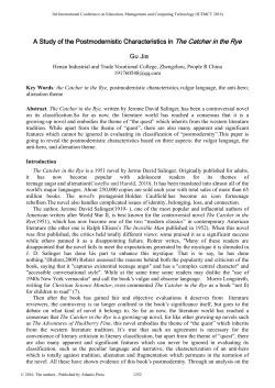A Study of the Postmodernistic Characteristics in The Catcher in the