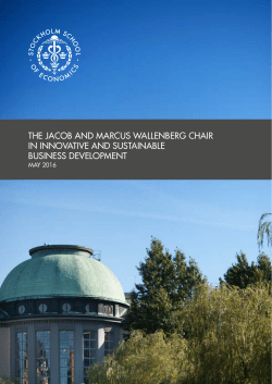 The Jacob and Marcus Wallenberg Chair