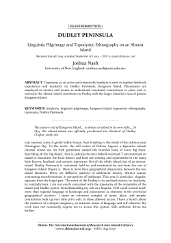 Dudley Peninsula: Linguistic Pilgrimage and