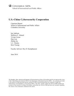 US-China Cybersecurity Cooperation