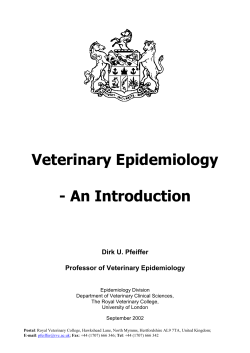Veterinary Epidemiology - An Introduction