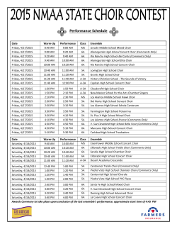 Performance Schedule - New Mexico Activities Association