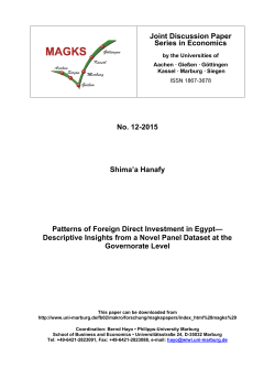 Patterns of foreign direct investment in Egypt