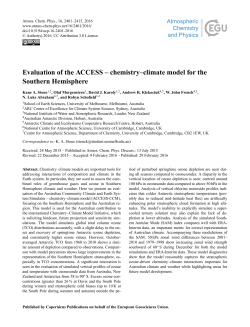 Evaluation of the ACCESS &ndash; chemistry&ndash;climate model for the