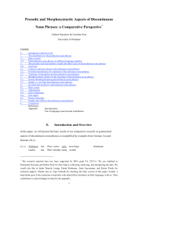 Prosodic and Morphosyntactic Aspects of Discontinuous Noun