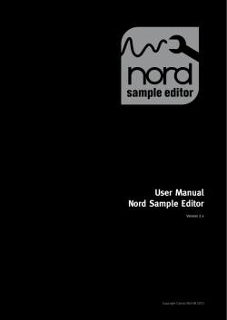 User Manual Nord Sample Editor