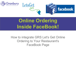 Online Ordering Inside FaceBook!