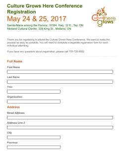 Culture Grows Here Registration Form