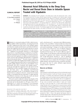 Abnormal Axial Diffusivity in the Deep Gray Nuclei and Dorsal Brain