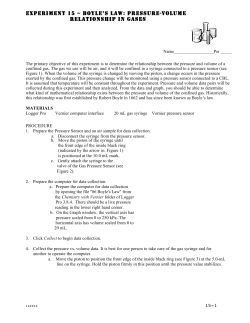 EXPERIMENT 15 &ndash; BOYLE`S LAW: PRESSURE