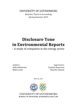 Disclosure Tone in Environmental Reports