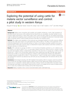 Exploring the potential of using cattle for malaria vector surveillance
