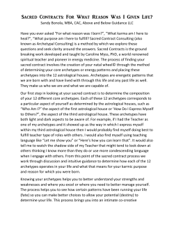 Sacred Contracts: For What Reason Was I Given Life?