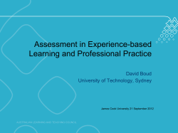 Assessment in Experience-based Learning and Professional