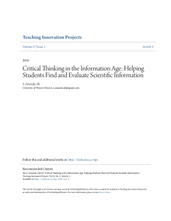 Critical Thinking in the Information Age