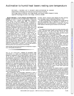 Acclimation to humid heat lowers resting core temperature