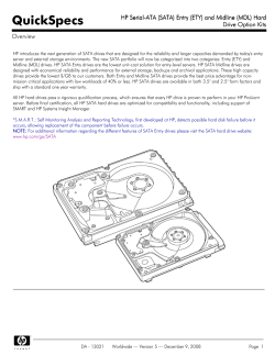 HP Serial-ATA (SATA) Entry (ETY) and Midline (MDL) Hard Drive