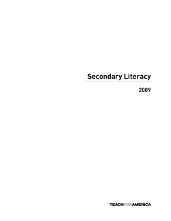 Secondary Literacy - Teaching As Leadership