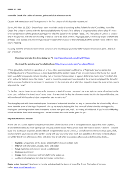 PRESS RELEASE Jason The Greek: The Ladies of Lemnos, point