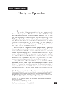 The Syrian Opposition - This Site Is Scheduled To Be Removed