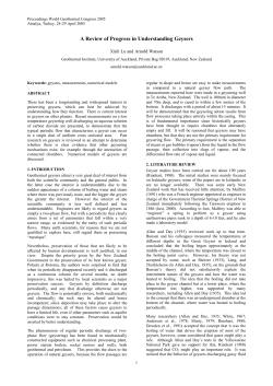 A Review of Progress in Understanding Geysers