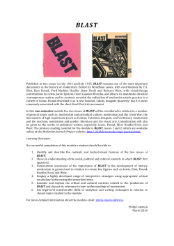 Published in two issues in July 1914 and July 1915, BLAST remains