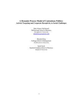 A Dynamic Process Model of Contentious Politics