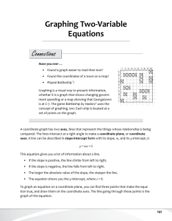 Connections Graphing Two-Variable Equations