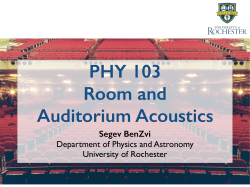 Room Acoustics - Department of Physics and Astronomy