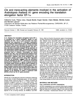 Cis and trans-acting elements involved in the activation of