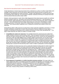 25 Issue brief: The international trade in conflict resources