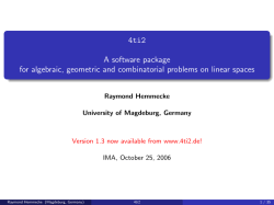Talk at IMA, 25 October, 2006