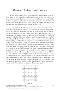 Chapter I. Ordinary magic squares