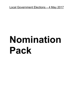 Nomination Pack - Local Government Elections 4 May 2017