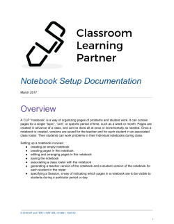 Notebook Setup Documentation Overview