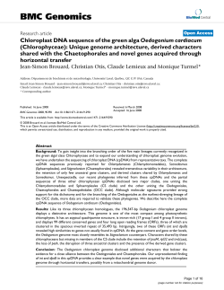 Chloroplast DNA sequence of the green alga Oedogonium