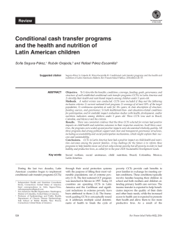 Conditional cash transfer programs and the health and nutrition of