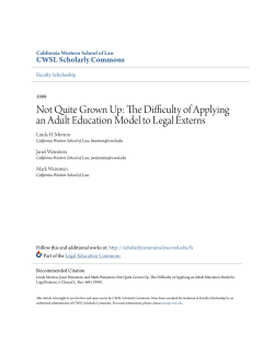 Not Quite Grown Up: The Difficulty of Applying an Adult Education