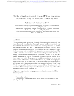 On the estimation errors of KM and V from time-course