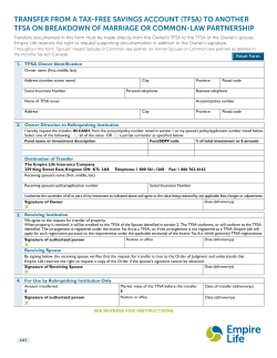 TFSA Marriage Breakdown